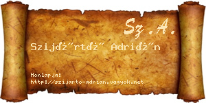 Szijártó Adrián névjegykártya